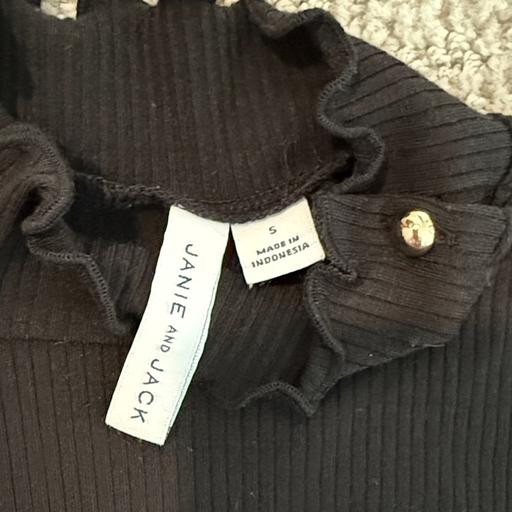 Janie and Jack Ribbed Ruffle Trim Turtleneck - Picture 2 of 3